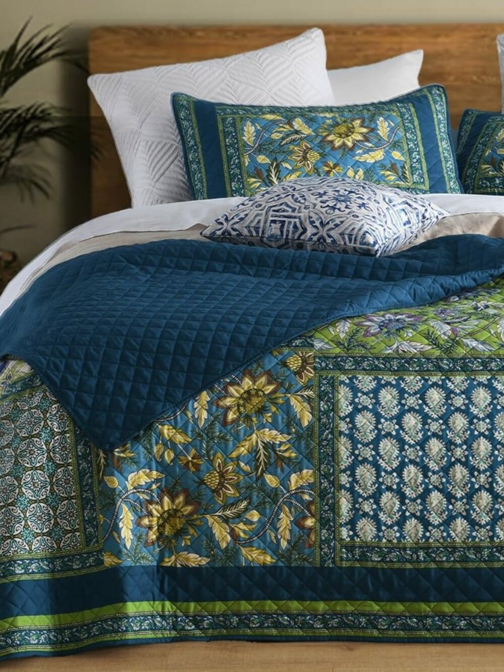 Queen Quilt Set - Washed Quilted Patchwork Comforter Coverlet, Lightweight Breat